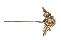 金屬製花卉雕花髮釵一對藏品圖，第2張