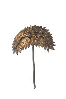 金屬製吉祥刻紋頭花藏品圖，第1張