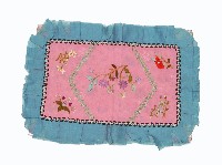 粉紅色花卉繡樣枕頭套藏品圖，第1張
