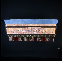 橙色吉祥繡樣床簾藏品圖，第1張