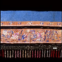 橙色吉祥繡樣床簾藏品圖，第2張