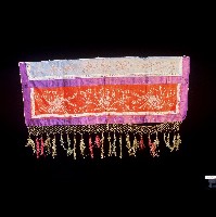 粉紫色囍字繡樣門簾藏品圖，第1張