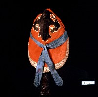 黑色如意雲紋綉樣童帽藏品圖，第2張