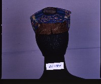 藍色花卉刺繡童帽藏品圖，第2張