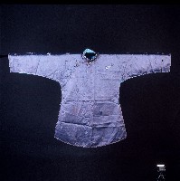 藍色緞面長衫藏品圖，第1張