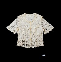 臺灣女性米白色簍空套裝上衣藏品圖，第1張