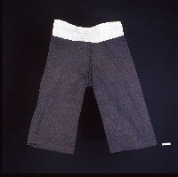 漢族常服工作用白棉寬鬆寬褲藏品圖，第1張