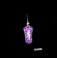 寶藍色喜鵲登梅刺繡絲緞眼鏡袋藏品圖，第1張