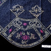 壽福綿長刺繡扇形黑棉肚兜藏品圖，第2張
