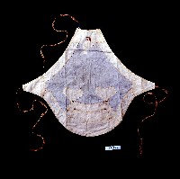 客家兒童雙層白棉口袋扇形菱式肚兜藏品圖，第1張