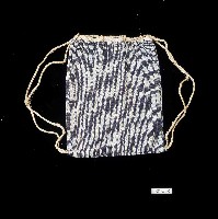 藍色編織豎紋揹袋藏品圖，第1張