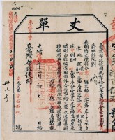 光緒十四年臺灣布政使司掣給田主 張壽滾丈單藏品圖，第4張