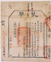 光緒十四年臺灣布政使司掣給田主劉茂松丈單藏品圖，第1張