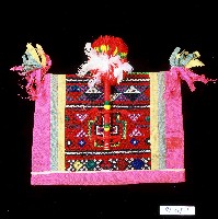 卑南族粉紅色四方男帽藏品圖，第2張