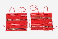 泰雅族紅色線紋女綁腿布藏品圖，第1張