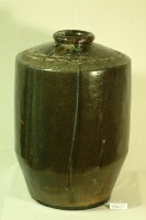 帶款黑褐釉拍打印紋窄口直壁式陶甕藏品圖，第1張