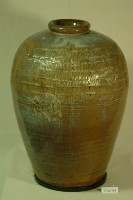 帶款棕褐釉拍打印紋窄口豐肩式陶甕藏品圖，第1張