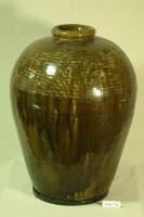 棕褐釉拍打印紋窄口豐肩式陶甕藏品圖，第1張