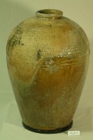 棕褐釉脱釉拍打印紋窄口豐肩式陶甕藏品圖，第1張