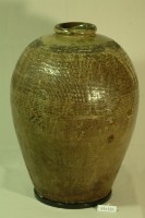 黑褐釉拍打印紋窄口豐肩式陶甕藏品圖，第1張