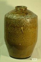 黃棕釉拍打印紋窄口直壁式陶甕藏品圖，第1張