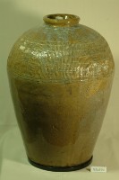 棕褐釉拍打印紋窄口豐肩式陶甕藏品圖，第1張