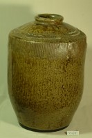褐綠釉拍打印紋窄口豐肩式陶甕藏品圖，第1張