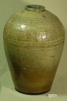 灰白粽釉拍打印紋窄口豐肩式陶甕藏品圖，第1張