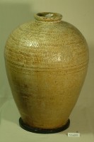 黃白棕釉拍打印紋窄口豐肩式陶甕藏品圖，第1張