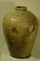 白黃褐釉酒甕拍打印紋窄口豐肩式陶甕藏品圖，第1張