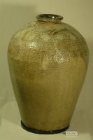 紅露酒印款白褐釉拍打印紋窄口豐肩式陶甕藏品圖，第1張