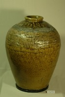 黃褐釉拍打印紋窄口豐肩式陶甕藏品圖，第1張