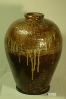 醬褐釉拍打印紋窄口豐肩式陶甕藏品圖，第1張