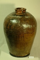 醬褐釉拍打印紋窄口豐肩式陶甕藏品圖，第1張