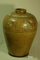 黃棕釉拍打印紋窄口豐肩式陶甕藏品圖，第1張