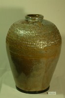 褐綠釉拍打印紋窄口豐肩式陶甕藏品圖，第1張
