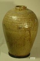 虎皮式米黃釉拍打印紋窄口豐肩式陶甕藏品圖，第1張