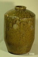 印款虎皮紋綠褐釉窄口直壁式陶甕藏品圖，第1張