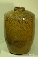 斑點綠褐釉拍打印紋窄口直壁式陶甕藏品圖，第1張