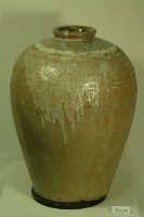 米黃釉拍打印紋窄口豐肩式陶甕藏品圖，第1張