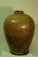 紅褐釉拍打印紋窄口豐肩式陶甕藏品圖，第1張