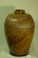 紅褐釉拍打印紋窄口豐肩式陶甕藏品圖，第1張