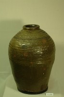 綠褐釉拍打印紋窄口豐肩式陶甕藏品圖，第1張