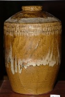 黃褐釉拍打印紋窄口直壁式陶甕藏品圖，第1張