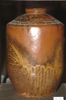 紅棕釉窯變窄口直壁式陶甕藏品圖，第1張