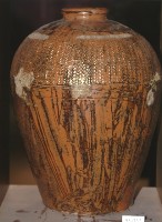 褐紅釉拍打印紋窄口豐肩式陶甕藏品圖，第1張