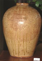 米白釉拍打印紋窄口豐肩式陶甕藏品圖，第1張