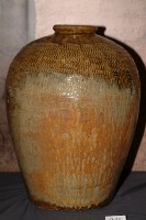 棕褐釉流釉拍打印紋窄口豐肩式陶甕藏品圖，第1張