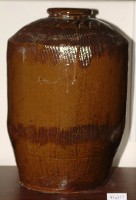 深紅棕釉拍打印紋窄口直壁式陶甕藏品圖，第1張