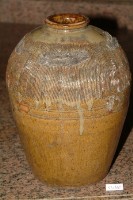 米褐釉流釉拍打印紋窄口豐肩式陶甕藏品圖，第1張